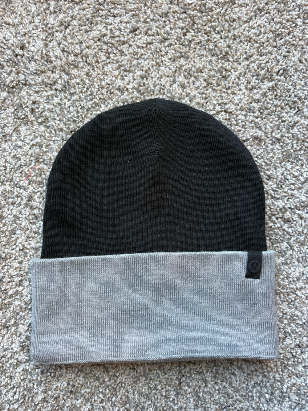 lululemon athletica Black and Gray Fold-Over Beanie